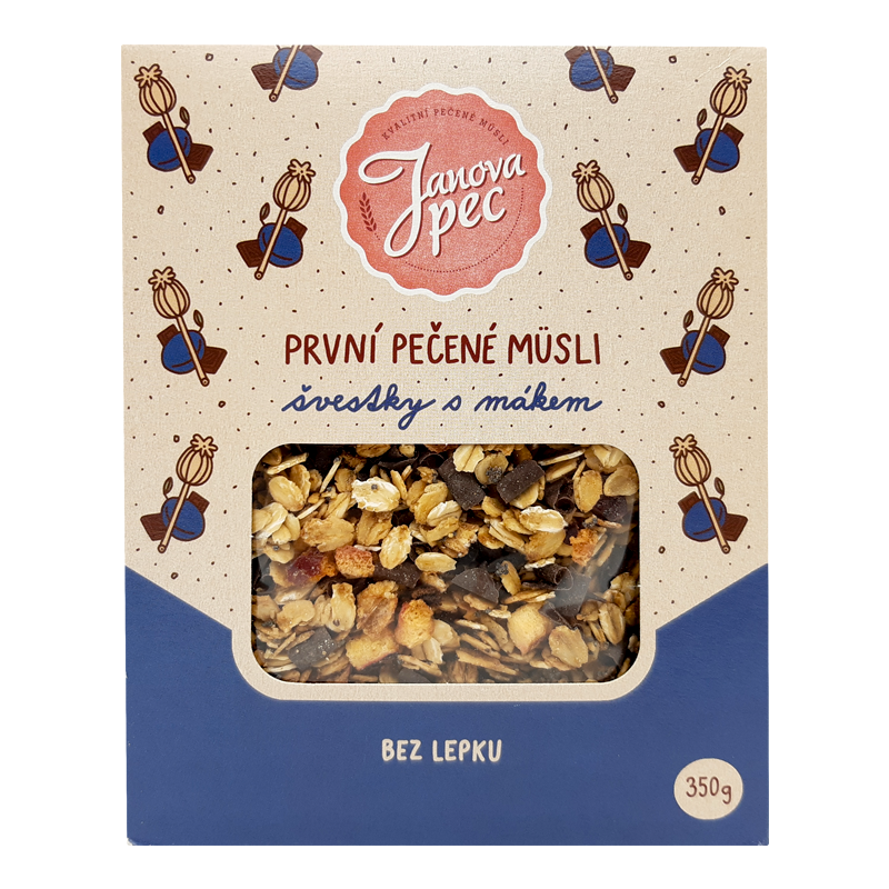 Slivkové müsli s makom 350g Janova pec