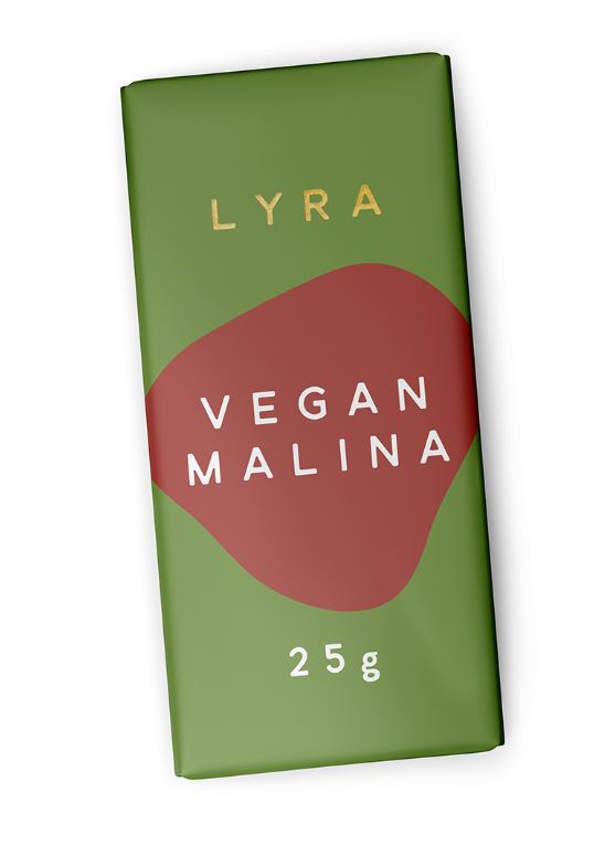 Čokoládka Vegan Malina BIO 25g Lyra