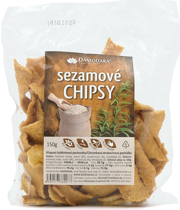 Sézamové chipsy 100g, Damodara