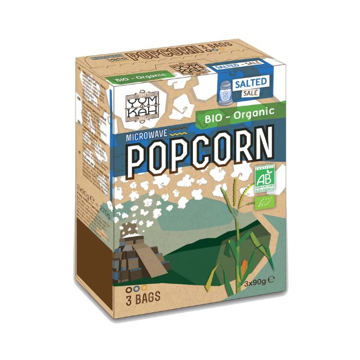 Popcorn BIO solený 3x90g YUMKAH