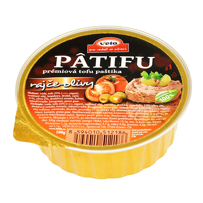 PATIFU Tofu nátierka paradajka - oilva 100g VETO ECO