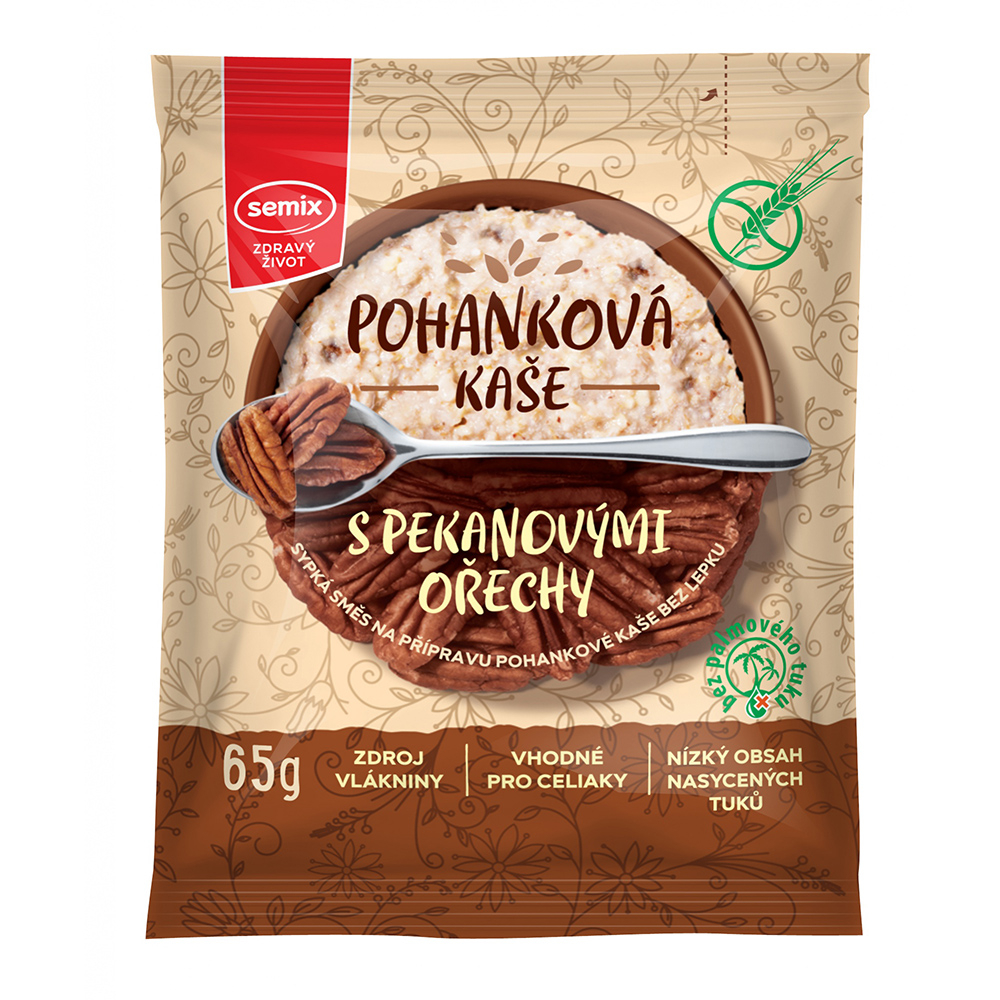 Kaša pohánková s pekanovými orechmi bez lepku 65g SEMIX