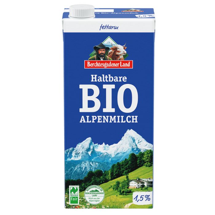 Mlieko alpské 1,5% BIO 1l polotučné