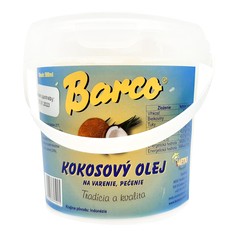 Kokosový olej 1l, vedierko Barco