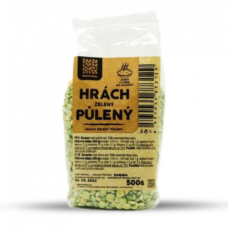 Hrach zelený polený 500g 