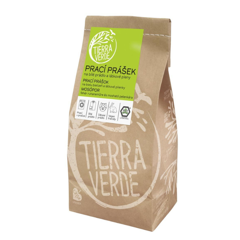 Prací prášok na biele prádlo a plienky 850g Tierra Verde