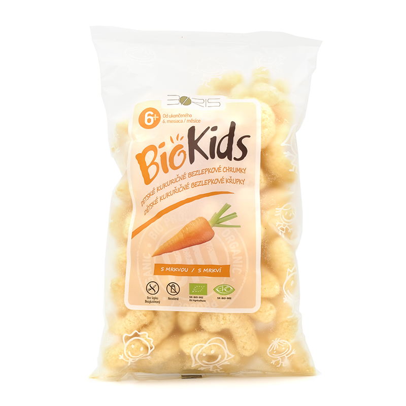 Chrumky kukuričné - mrkva 55g Biokids, BIO