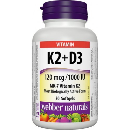 Vitamín K2 120mcg +D3 1000IU 30 kapsúl